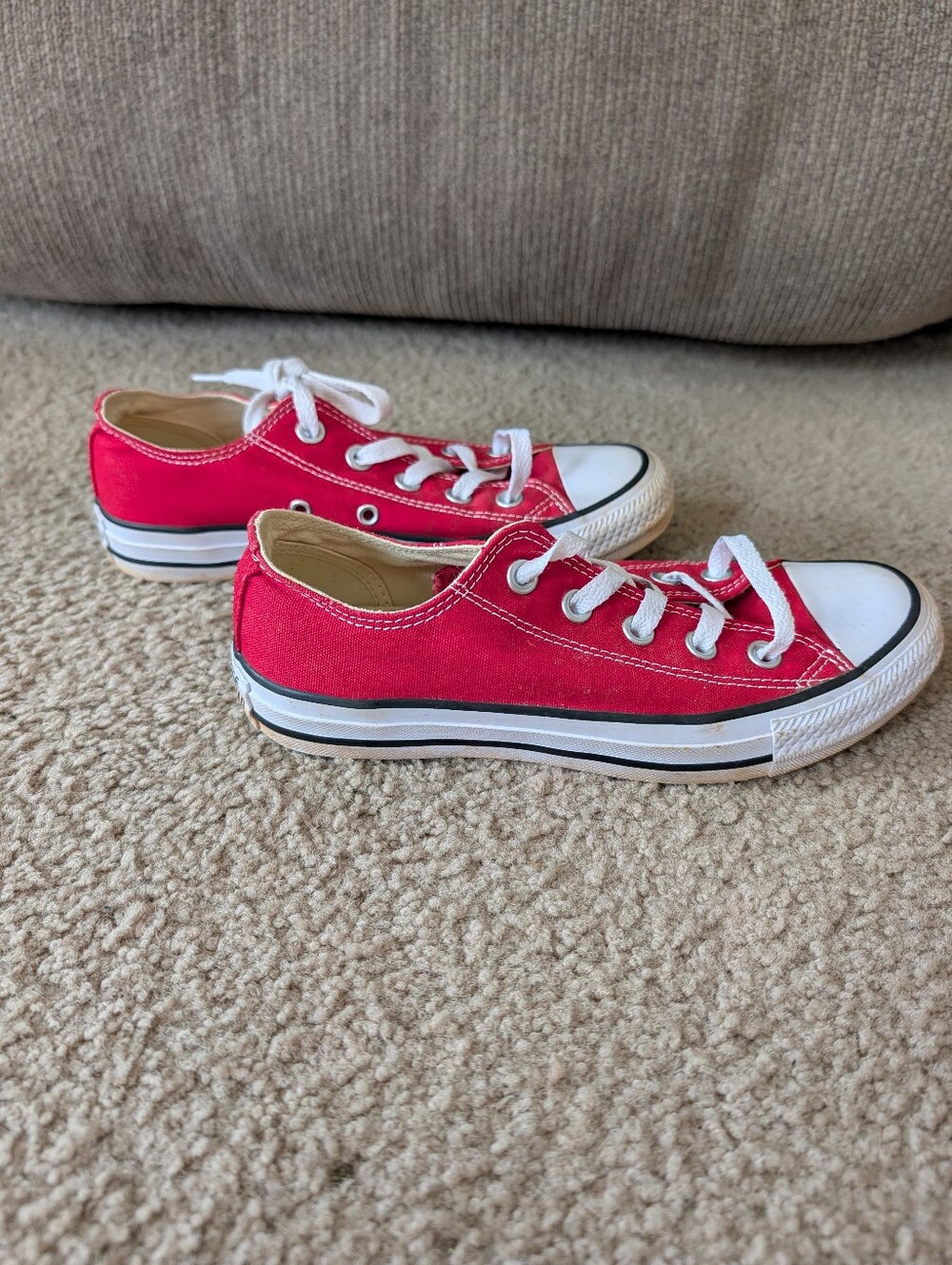Converse Red Low-Top Canvas Sneakers